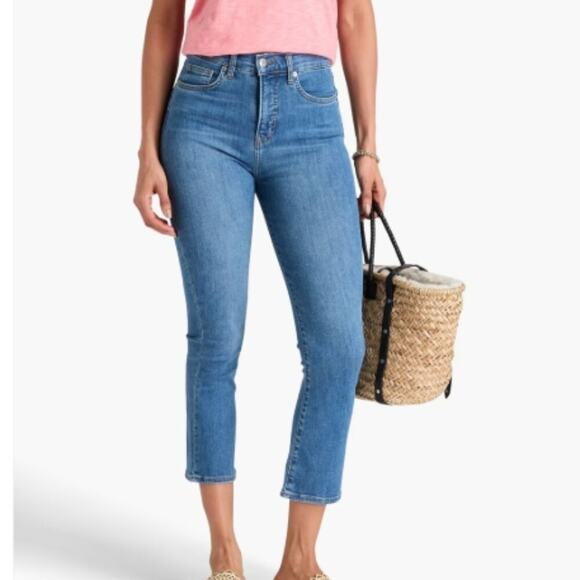 Veronica Beard Carly Crop Kick Flare Jeans Cornflower Size 25 - Picture 4 of 7